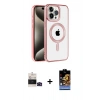 MARSİLYAN™- iPhone 14 Pro Max Kılıf Eksen Form Koleksiyonu - Siyah Buffer Hayalet Cam Ekran Koruyucu + Bilvis Titan Kamera Lens - SH