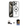 MARSİLYAN™- iPhone 14 Pro Max Kılıf Eksen Form Koleksiyonu - Siyah Buffer Hayalet Cam Ekran Koruyucu + Bilvis Titan Kamera Lens - SH