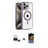 MARSİLYAN™- iPhone 14 Pro Max Kılıf Eksen Form Koleksiyonu - Siyah Buffer Hayalet Cam Ekran Koruyucu + Gümüş Bilvis Titan Kamera Lens