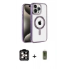 MARSİLYAN™- iPhone 14 Pro Max Kılıf Eksen Form Koleksiyonu - Siyah Joko Magic 5D Hayalet Cam + PVD Metal Kamera Lens - TU