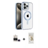MARSİLYAN™- iPhone 14 Pro Max Kılıf Eksen Form Koleksiyonu - Siyah Mat Seramik Nano Ekran Koruyucu + Bilvis Titan Kamera Lens - SH