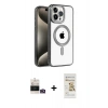 MARSİLYAN™- iPhone 14 Pro Max Kılıf Eksen Form Koleksiyonu - Siyah Mat Seramik Nano Ekran Koruyucu + Bilvis Titan Kamera Lens - GD