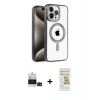 MARSİLYAN™- iPhone 14 Pro Max Kılıf Eksen Form Koleksiyonu - Siyah Mat Seramik Nano Ekran Koruyucu + Bilvis Titan Kamera Lens - SH
