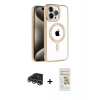 MARSİLYAN™- iPhone 14 Pro Max Kılıf Eksen Form Koleksiyonu - Siyah Mat Seramik Nano Ekran Koruyucu + Gümüş Raze Metal Kamera Lens