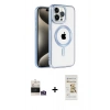 MARSİLYAN™- iPhone 14 Pro Max Kılıf Eksen Form Koleksiyonu - Siyah Mat Seramik Nano Ekran Koruyucu + Gümüş Bilvis Titan Kamera Lens