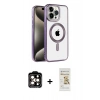 MARSİLYAN™- iPhone 14 Pro Max Kılıf Eksen Form Koleksiyonu - Siyah Mat Seramik Nano Ekran Koruyucu + PVD Metal Kamera Lens - TU