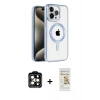 MARSİLYAN™- iPhone 14 Pro Max Kılıf Eksen Form Koleksiyonu - Siyah Mat Seramik Nano Ekran Koruyucu + PVD Metal Kamera Lens - TU
