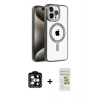 MARSİLYAN™- iPhone 14 Pro Max Kılıf Eksen Form Koleksiyonu - Siyah Mat Seramik Nano Ekran Koruyucu + PVD Metal Kamera Lens - TU