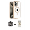 MARSİLYAN™- iPhone 14 Pro Max Kılıf Eksen Form Koleksiyonu - Siyah Mat Seramik Nano Ekran Koruyucu + PVD Metal Kamera Lens - TU