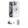 MARSİLYAN™- iPhone 14 Pro Max Kılıf Eksen Form Koleksiyonu - Siyah Polymer Nano Ekran Koruyucu + Derin Mor Bilvis Titan Kamera Lens