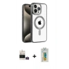 MARSİLYAN™- iPhone 14 Pro Max Kılıf Eksen Form Koleksiyonu - Siyah Polymer Nano Ekran Koruyucu + Bilvis Titan Kamera Lens - GD
