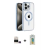 MARSİLYAN™- iPhone 14 Pro Max Kılıf Eksen Form Koleksiyonu - Siyah Polymer Nano Ekran Koruyucu + Bilvis Titan Kamera Lens - GD