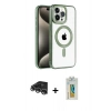 MARSİLYAN™- iPhone 14 Pro Max Kılıf Eksen Form Koleksiyonu - Siyah Polymer Nano Ekran Koruyucu + Raze Metal Kamera Lens - GS