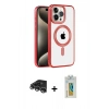 MARSİLYAN™- iPhone 14 Pro Max Kılıf Eksen Form Koleksiyonu - Siyah Polymer Nano Ekran Koruyucu + Raze Metal Kamera Lens - GS