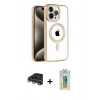 MARSİLYAN™- iPhone 14 Pro Max Kılıf Eksen Form Koleksiyonu - Siyah Polymer Nano Ekran Koruyucu + Raze Metal Kamera Lens - GS