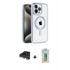 MARSİLYAN™- iPhone 14 Pro Max Kılıf Eksen Form Koleksiyonu - Siyah Polymer Nano Ekran Koruyucu + Raze Metal Kamera Lens - GS