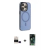 MARSİLYAN™- iPhone 14 Pro Max Kılıf Eksen Işık Prime - Siyah 360 Mat Full Body Arka Koruyucu + Bilvis Titan Kamera Lens - SH