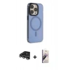 MARSİLYAN™- iPhone 14 Pro Max Kılıf Eksen Işık Prime - Siyah Bilvis 3D Mat Cam Ekran Koruyucu + Raze Metal Kamera Lens - GS