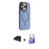 MARSİLYAN™- iPhone 14 Pro Max Kılıf Eksen Işık Prime - Siyah Bilvis 5in1 5D Magic Hayalet Cam Ekran Koruyucu + Raze Metal Kamera Lens - GS