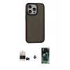MARSİLYAN™- iPhone 14 Pro Max Kılıf Eksen Işık - Şeffaf 360 Full Body Arka Koruyucu + Bilvis Titan Kamera Lens - SH