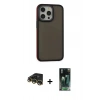 MARSİLYAN™- iPhone 14 Pro Max Kılıf Eksen Işık - Şeffaf 360 Full Body Arka Koruyucu + Raze Metal Kamera Lens - GD