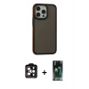 MARSİLYAN™- iPhone 14 Pro Max Kılıf Eksen Işık - Şeffaf 360 Full Body Arka Koruyucu + PVD Metal Kamera Lens - TU