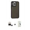 MARSİLYAN™- iPhone 14 Pro Max Kılıf Eksen Işık - Şeffaf Pasifik Cam Ekran Koruyucu + Bilvis Titan Kamera Lens - GS