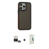 MARSİLYAN™- iPhone 14 Pro Max Kılıf Eksen Işık - Şeffaf Pasifik Cam Ekran Koruyucu + Bilvis Titan Kamera Lens - GS
