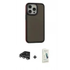 MARSİLYAN™- iPhone 14 Pro Max Kılıf Eksen Işık - Şeffaf Pasifik Cam Ekran Koruyucu + Raze Metal Kamera Lens - GS