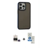 MARSİLYAN™- iPhone 14 Pro Max Kılıf Eksen Işık - Şeffaf Royal Nano Ekran Koruyucu + Bilvis Titan Kamera Lens - GS