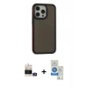 MARSİLYAN™- iPhone 14 Pro Max Kılıf Eksen Işık - Şeffaf Royal Nano Ekran Koruyucu + Bilvis Titan Kamera Lens - GS