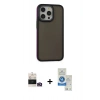 MARSİLYAN™- iPhone 14 Pro Max Kılıf Eksen Işık - Şeffaf Royal Nano Ekran Koruyucu + Bilvis Titan Kamera Lens - GD