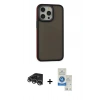 MARSİLYAN™- iPhone 14 Pro Max Kılıf Eksen Işık - Şeffaf Royal Nano Ekran Koruyucu + Raze Metal Kamera Lens - GS