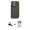 MARSİLYAN™- iPhone 14 Pro Max Kılıf Eksen Işık - Siyah Bilvis 5in1 3D Magic Cam Ekran Koruyucu + Bilvis Titan Kamera Lens - GS