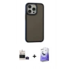 MARSİLYAN™- iPhone 14 Pro Max Kılıf Eksen Işık - Siyah Bilvis 5in1 5D Magic Hayalet Cam Ekran Koruyucu + Bilvis Titan Kamera Lens - SH