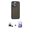 MARSİLYAN™- iPhone 14 Pro Max Kılıf Eksen Işık - Siyah Bilvis 5in1 5D Magic Hayalet Cam Ekran Koruyucu + Bilvis Titan Kamera Lens - GS