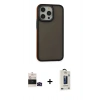 MARSİLYAN™- iPhone 14 Pro Max Kılıf Eksen Işık - Siyah Bilvis Hayalet Cam Ekran Koruyucu + Bilvis Titan Kamera Lens - SH