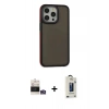 MARSİLYAN™- iPhone 14 Pro Max Kılıf Eksen Işık - Siyah Bilvis Hayalet Cam Ekran Koruyucu + Bilvis Titan Kamera Lens - GS