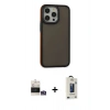 MARSİLYAN™- iPhone 14 Pro Max Kılıf Eksen Işık - Siyah Bilvis Hayalet Cam Ekran Koruyucu + Bilvis Titan Kamera Lens - GS