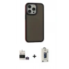 MARSİLYAN™- iPhone 14 Pro Max Kılıf Eksen Işık - Siyah Bilvis Hayalet Cam Ekran Koruyucu + Gold Bilvis Titan Kamera Lens