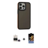 MARSİLYAN™- iPhone 14 Pro Max Kılıf Eksen Işık - Siyah Buffer Hayalet Cam Ekran Koruyucu + Bilvis Titan Kamera Lens - GD