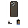 MARSİLYAN™- iPhone 14 Pro Max Kılıf Eksen Işık - Siyah Buffer Hayalet Cam Ekran Koruyucu + Bilvis Titan Kamera Lens - SH