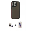 MARSİLYAN™- iPhone 14 Pro Max Kılıf Eksen Işık - Siyah Joko 5D Cam + Derin Mor Bilvis Titan Kamera Lens