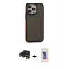 MARSİLYAN™- iPhone 14 Pro Max Kılıf Eksen Işık - Siyah Joko 5D Cam + Raze Metal Kamera Lens - GD