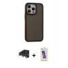 MARSİLYAN™- iPhone 14 Pro Max Kılıf Eksen Işık - Siyah Joko 5D Cam + Raze Metal Kamera Lens - GS