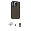 MARSİLYAN™- iPhone 14 Pro Max Kılıf Eksen Işık - Siyah Joko Magic 5D Hayalet Cam + Band Metal Kamera Lens - GS