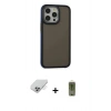MARSİLYAN™- iPhone 14 Pro Max Kılıf Eksen Işık - Siyah Joko Magic 5D Hayalet Cam + Band Metal Kamera Lens - GS
