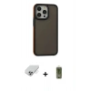 MARSİLYAN™- iPhone 14 Pro Max Kılıf Eksen Işık - Siyah Joko Magic 5D Hayalet Cam + Band Metal Kamera Lens - GS