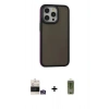 MARSİLYAN™- iPhone 14 Pro Max Kılıf Eksen Işık - Siyah Joko Magic 5D Hayalet Cam + Bilvis Titan Kamera Lens - GS