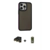 MARSİLYAN™- iPhone 14 Pro Max Kılıf Eksen Işık - Siyah Joko Magic 5D Hayalet Cam + Raze Metal Kamera Lens - GD